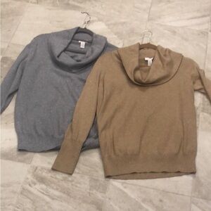 Chico’s NWT Bundle of 2 Shimmer Olivia cowl neck sweaters